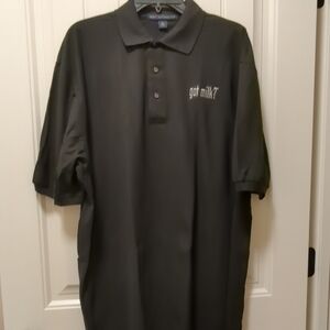 Men's Vintage Got Milk Port Authority Brand Collared Shirt, Size XL, Black